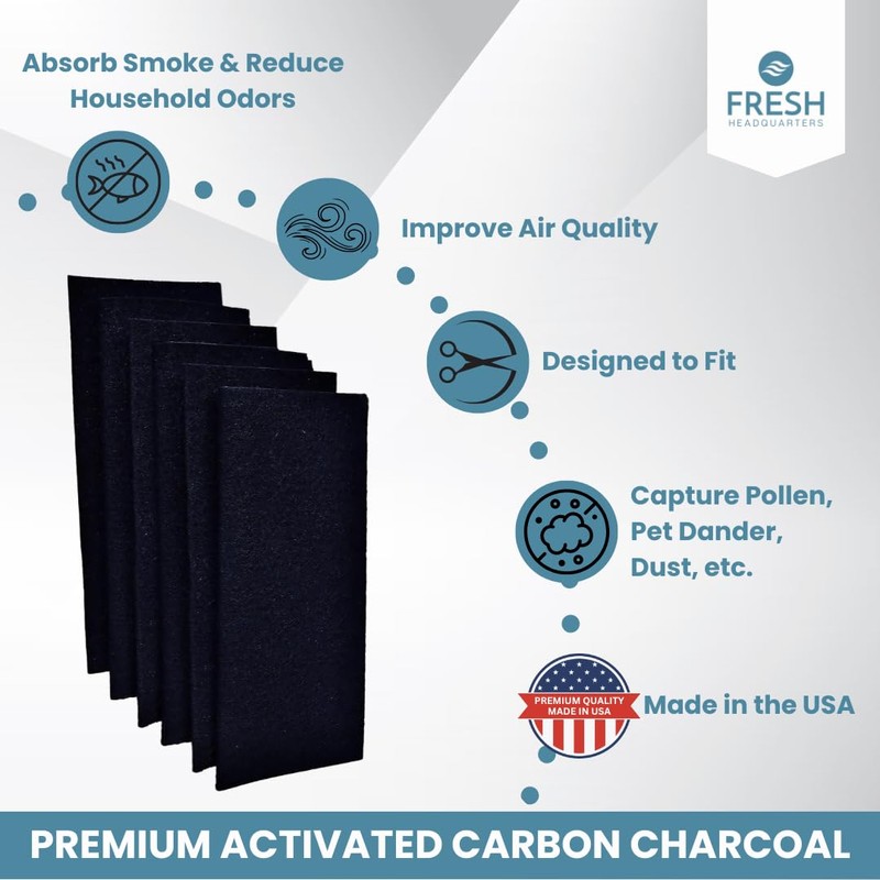 Fresh Headquarters 6-Pack Activated Carbon Air Filter - Premium 20.5"