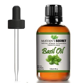 Mayan's Secret - 4oz Pure Carrier and Essential oils for Skin Care, Hair, Body Moisturizer for Face-Anti Aging Skin Care (Basil oil, 4oz)