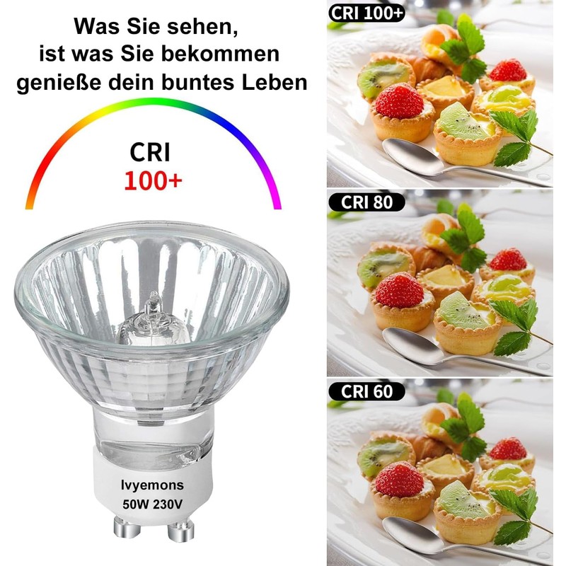 Ivyemons GU10+C 120V 50W Bulb - High Output 500LM GU10