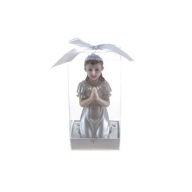 MEGA FAVORS Keepsake Figurine 12 pcs Adolescence Girl in White Kneeling and Praying | Awesome Decorations or Party Favors | for Baptism, First Communion, Religious and Special Celebrations
