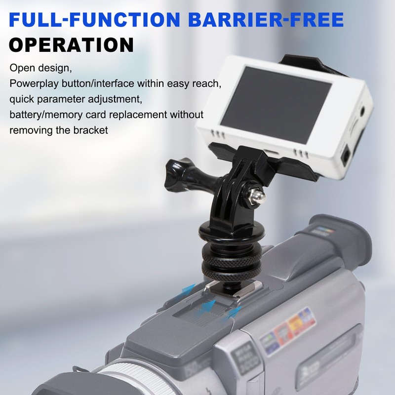 for ImmersionRC Powerplay Camera Hot Shoe Bracket, 360° Adjustable Angle,