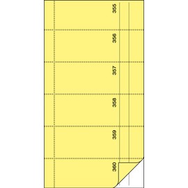 SIGEL BO096 Bonbuch Bonblock, 360 Abrisse gelb, 10,5 x 20 cm, 2x60 Blatt, selbstdurchschreibend, aus nachhaltigem Papier