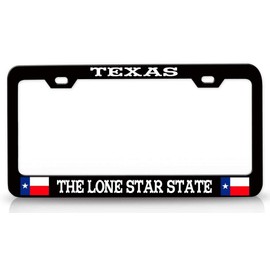 Custom Brother - Texas The Lone Star State Texas Metal Car SUV Truck License Plate Frame Bl x40