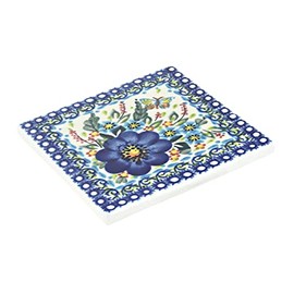 Blue Rose Polish Pottery Garden of Blue Tile