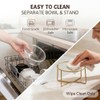 Cuenco pequeño de cristal inclinado elevado para gatos y perros
