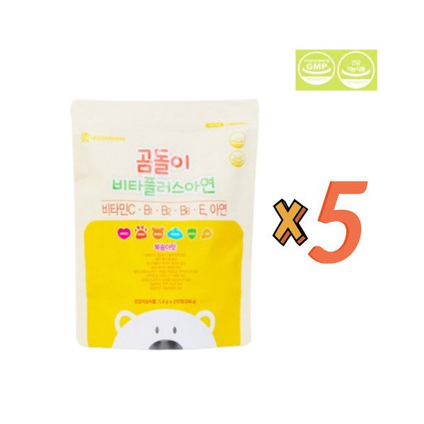[On Sale] Daewoong Life Science Bear Vita Plus Peach Flavor with Zinc Vitamin C B1 B2 B6 E (210 tablets, 5 pieces) / [온세일]대웅생명과학 곰돌이비타플러스 아연 비타민C B1 B2 B6 E함유 복숭아맛(210정5개)