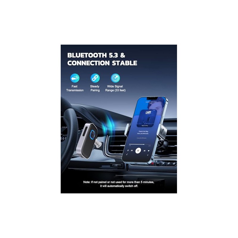 COMSOON Bluetooth Receiver for Car with 16-Hour Battery Life