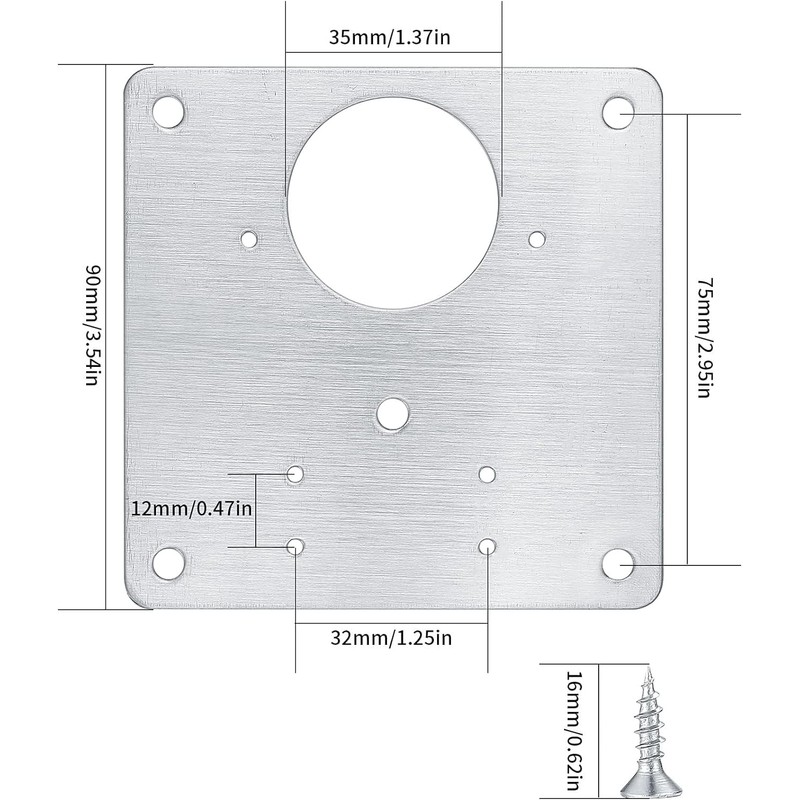 Stainless Steel Hinge Repair Plates, Set of 4, with 32