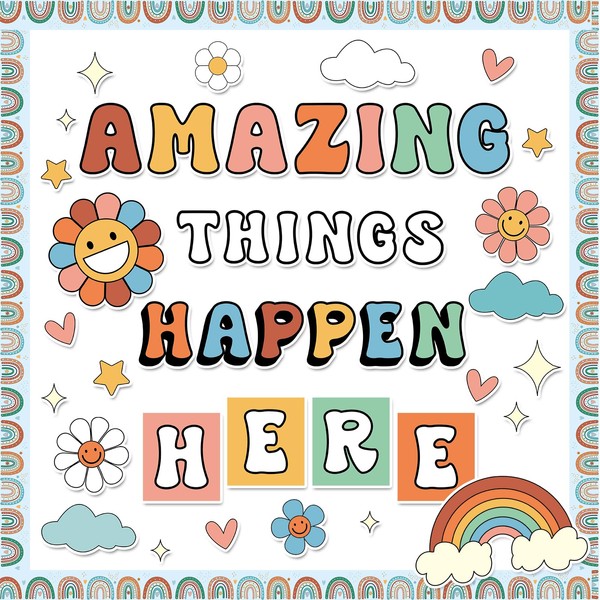 Amazing Things Happen Here Bulletin Board Boho Bulletin Board Decoration