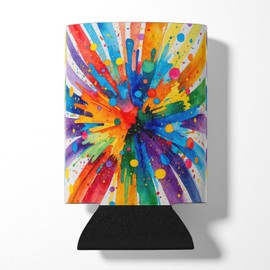 Caroline's Treasures Gay Pride Joy as Resistance Can or Bottle Hugger Cooler Washable Drink Sleeve Collapsible Beverage Insulated Holder, Can Hugger, Multicolor