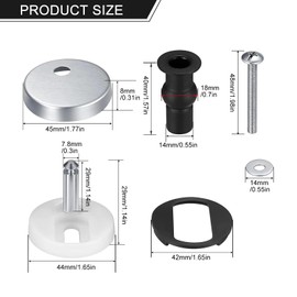 Toilet Seat Fixings, 6Pcs Toilet Seat Hinge, Quick Release Toilet Seat Fixings Toilet Seat Hinges Fixings Universal Toilet Seat Hinge Fittings for WC Toilet Blind Holes