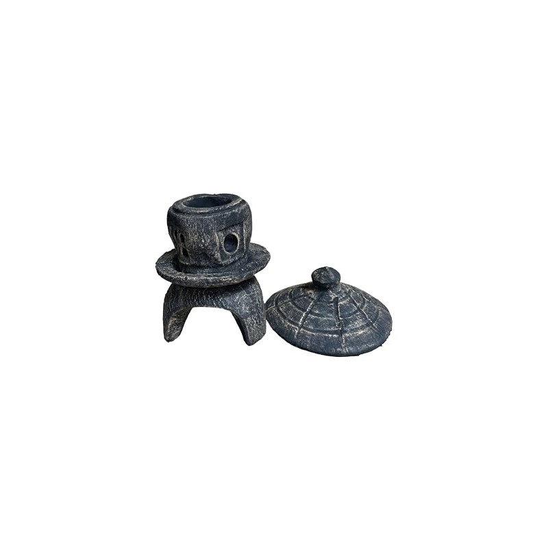 Solid Rock Stoneworks Small Round Concrete Pagoda Statue for Garden,