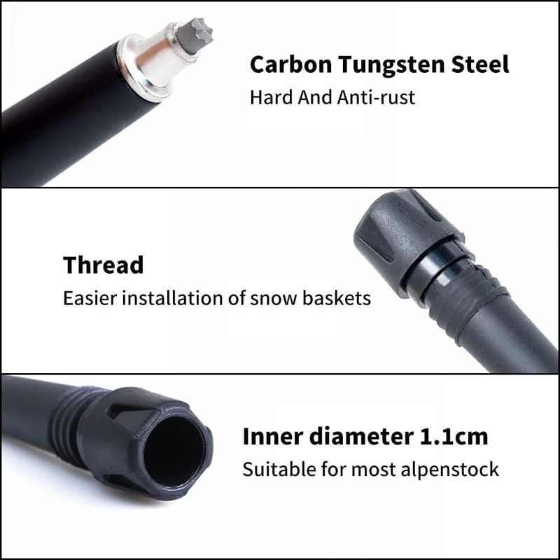 Hsthe Sea 4 x Trekking Pole Tips, Alpenstock Tip, Portable