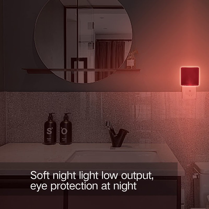 KINUR Red Night Light,2 Pack LED Night Lights Plug into