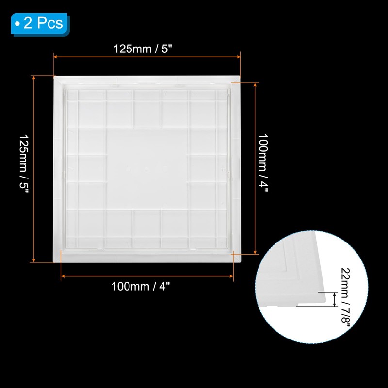 PATIKIL 4x4 inch(95x95mm) Removable Hinged Access Panel, 2 Pcs ABS