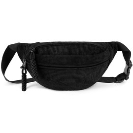 Aucuu Women's Shoulder Bag, Corduroy Bum Bag, Belt Bag, Women's Small Corduroy Crossbody Bag, Cord Chest Bag, Bum Bags, Sports Waist Bags for Women Men Outdoor Travel Running School, black, Classic