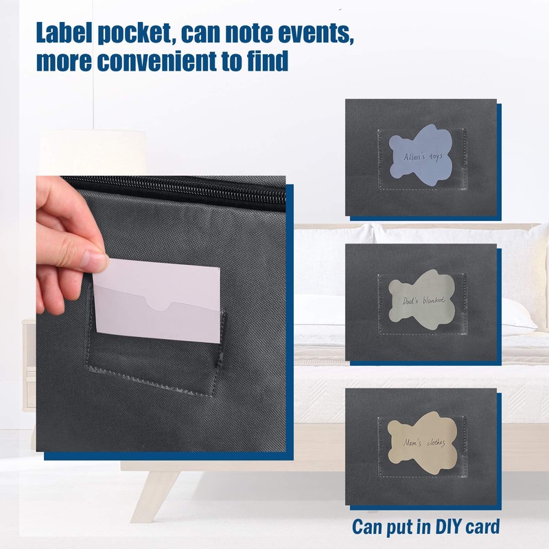 IHOMAGIC Under bed Storage Bag with Double Zipper and Handles,