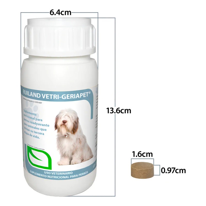 Ruiland Geriapet Suplemento Especializado Para Perros Mayores 60 Tabletas
