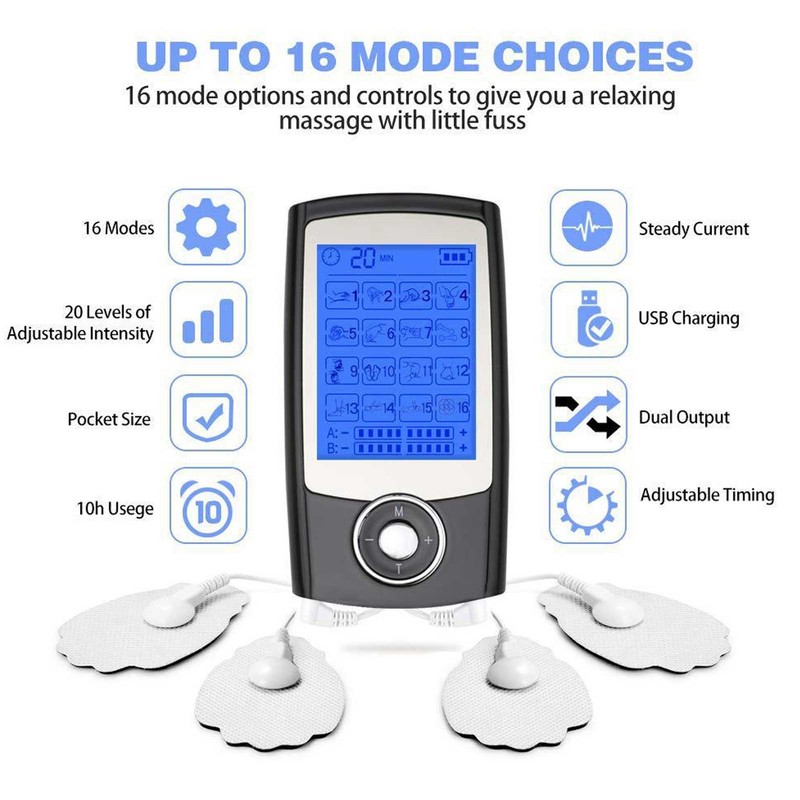 TENS Pulse Massager 16 Modes Digital Muscle Stimulator Massager Device