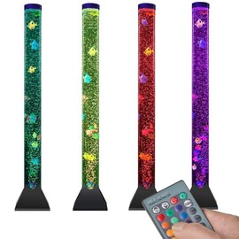 EDIER 3.9 FT Fish Bubble Tube, Sensory Bubble Lamp, Fish Lamp with Remote Control for Bedroom,Living Room,Great Gifts for Autism