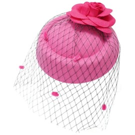 Ro Rox Ruby Roses Vintage Retro 40s 50s Fascinator Wedding Party Hat, pink