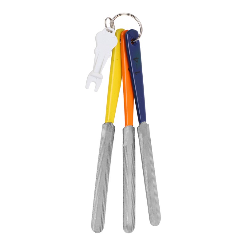 3pcs Nut File Tapered Cutting Edge Comfortable Handle Double Sided