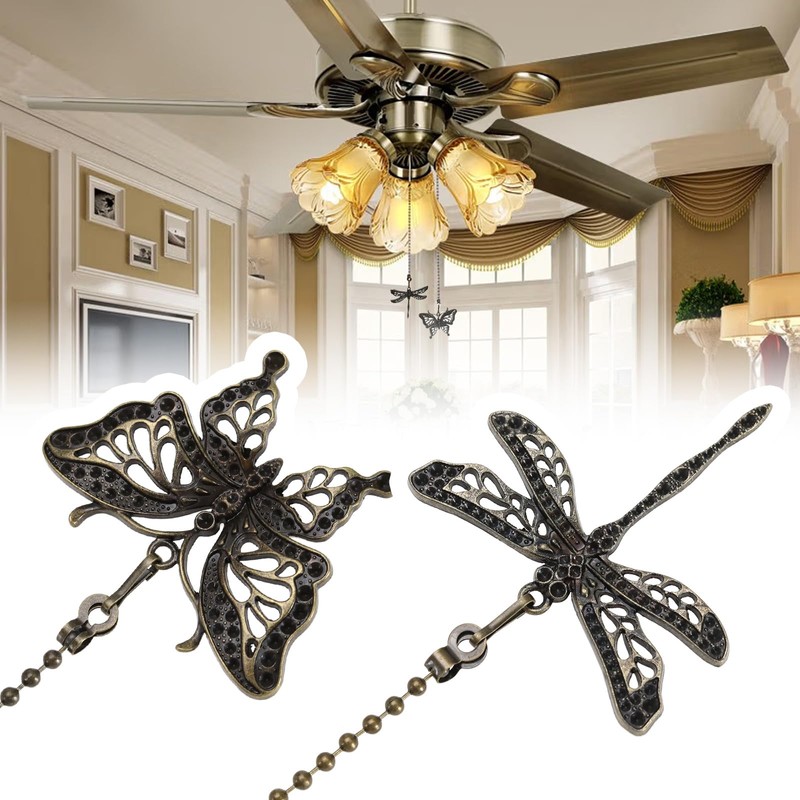Micro Traders 4PCS Ceiling Fan Pull Chain Set 30cm Lamp