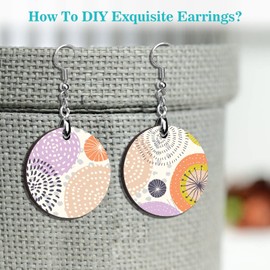 32Pcs Sublimation Earring Blanks, Pletpet 4 Styles Sublimation Printing Earrings Unfinished with 32Pcs Hooks, Double Sided Heat Transfer Teardrop Earrings for Gifts DIY Crafts