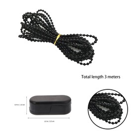 3 Meter Roller Blind Cord Black,Plastic Ball Beaded Chain with 10Pcs Connectors, Blinds Bead Chain Cord
