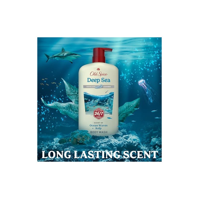 Old Spice Men's Body Wash Deep Cleanse with Deep Sea