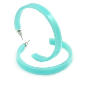 50mm D/Mint Acrylic/Plastic/Resin Hoop Earrings