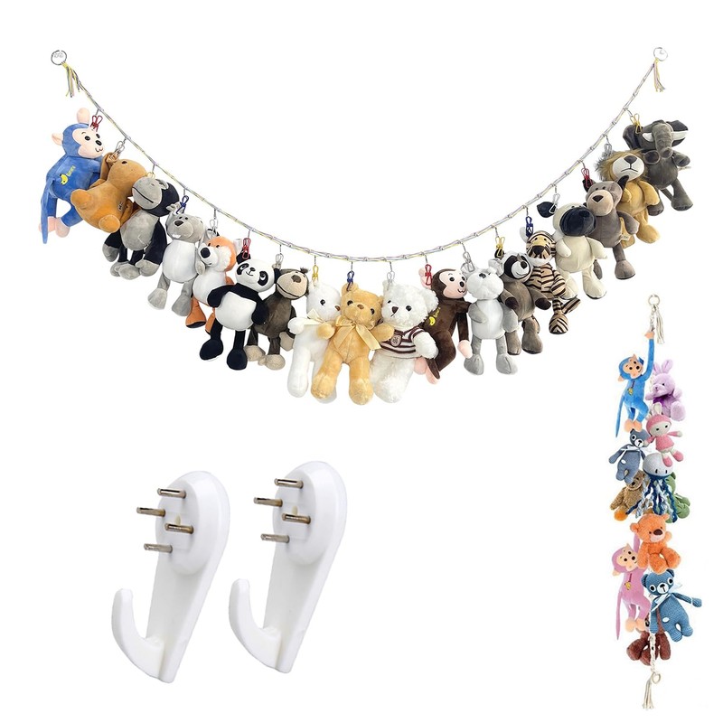 kirakushop Plush Hammock Hanging Storage Wall Hanging Display Stocker Doll