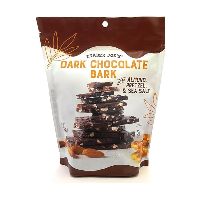 Trader Joe's Dark Chocolate Bark with Almond, Pretzel & Sea