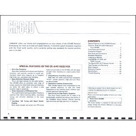 Yamaha CR-640 Stereo Receiver Owners Manual