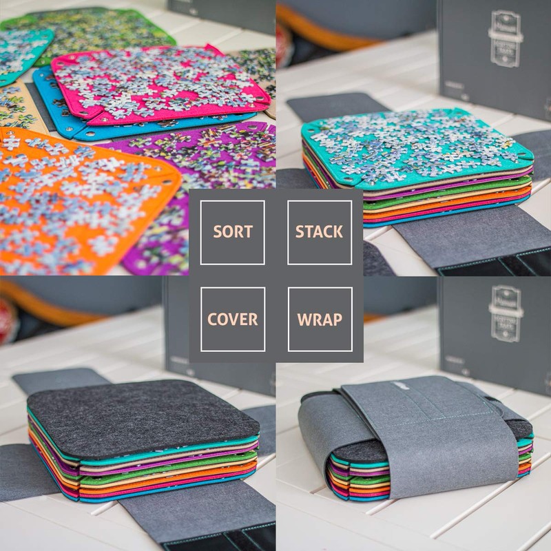 ByAllison Jigsaw Puzzle Sorting Trays 8 Pieces Stackable Large Trays