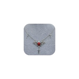 Dtexhif Bat Necklace for Women Silver Plated Bat Dagger Necklaces (Bat)