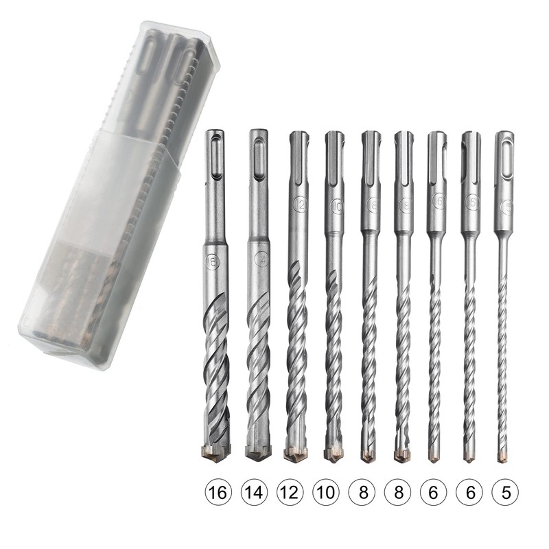HPMAISON SDS Plus Rotary Hammer Drill Bit Set, 5PCS Cross