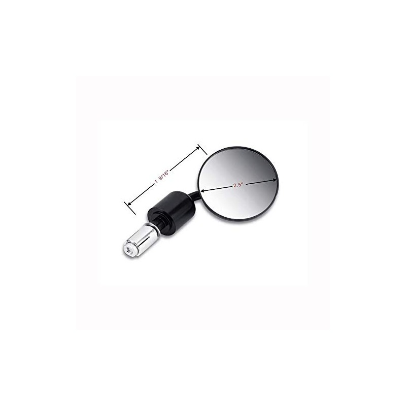 ANCLLO 7/8 inch Round Adjustable Motorcycle Rearview, Round Handlebar Bar