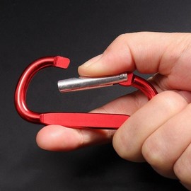 Climbing hook Camping string Aluminum carabiner F-type connection Tent fixing Hammock hook Steel bina Random 50ea