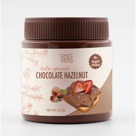 ChocZero Keto Milk Chocolate Hazelnut Spread - Keto Friendly, No Sugar Added, Best Low Carb Dessert, Perfect Topping for Almond Flour Pancakes, Naturally Sweetened with Monk Fruit (1 jar, 12 oz)