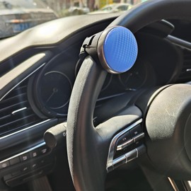 Charming Decor Steering Wheel Spinner for Cars, Light Vehicles, Trucks, Stylish, Anti-Slip, Quiet Bearing Construction, Mounting Tools Included (Blue)