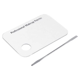 Paleta de Maquillaje de Acrílico Transparente, Paleta de Mezcla de Maquillaje y Uñas, con Aplicador de Acero Inoxidable