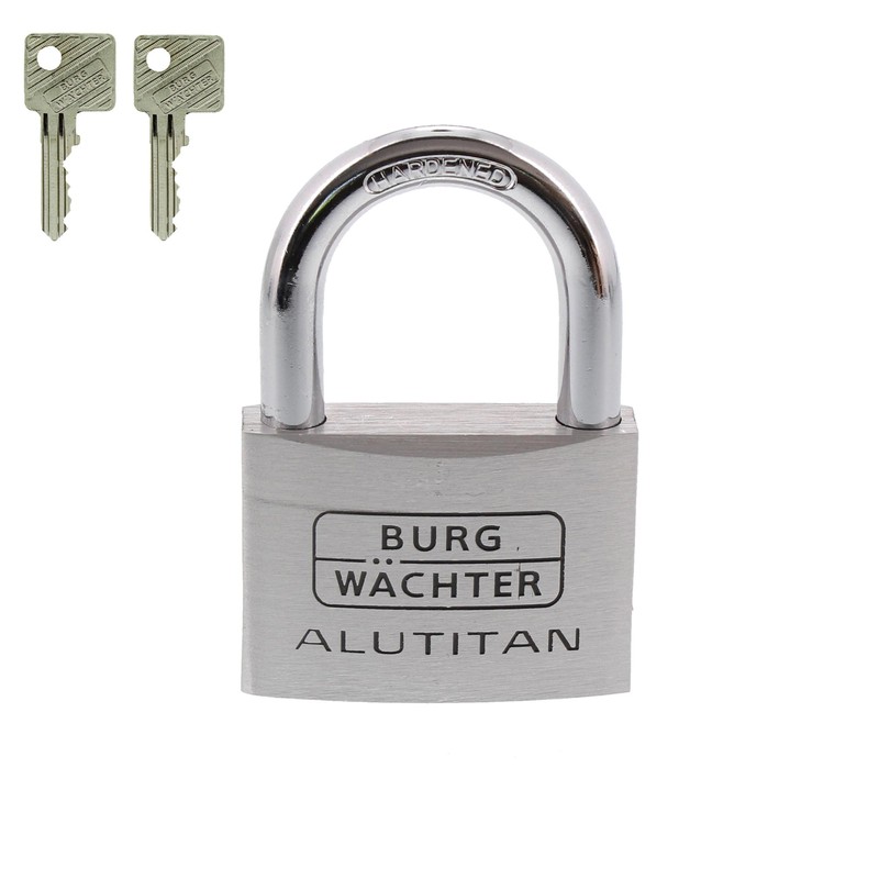 burg-wächter 9.5 MMシャックル、2キー、Padlockアルミニウムチタン770 60 SB