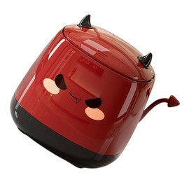 STOBAZA Small Desktop Trash Can Cute Mini Wastebasket with Lid for Office Dorm Room Compact Design Easy to Clean Materials Space Saving Garbage Bin for Desk