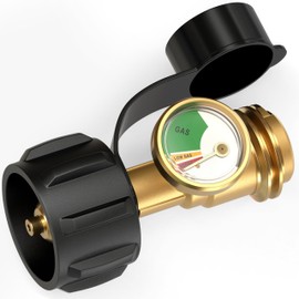 Propane Tank Gauge Level Indicator, Universal Propane Gauge for 5-40 lb LP Tank, Color Coded Gas Pressure Meter for BBQ Grill, RV, Camper, Heater, Leak Detector, QCC1/Type 1, Easy to Read, Durable