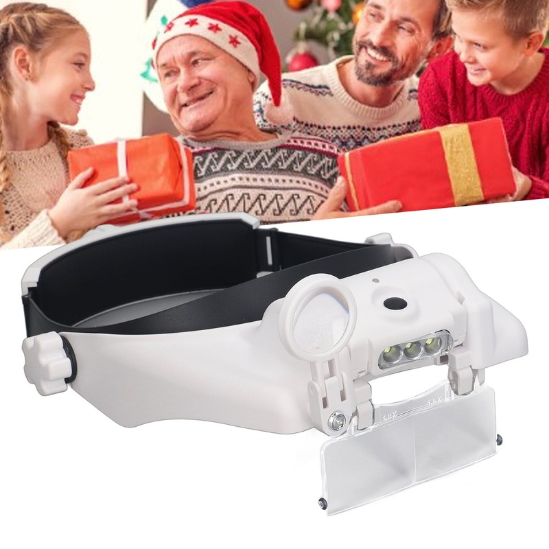 Head Magnifier Rechargeable Magnifying Glasses LED with 4pcs Eyeglass for