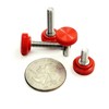 8-32 Thumb Screws with Round Red Knurled nob 304 Stainless