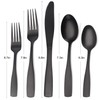 Matte Black Silverware Set, Satin Finish 20-Piece Stainless Steel Flatware