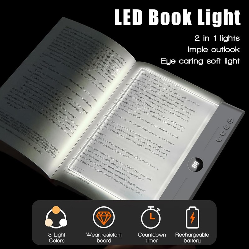 DEYOT Flat Book Light,2026 Upgrade, Book Light Treasure Box, Reading