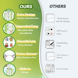 Upgraded Slider 3 in 1 Bedtime/Morning/Weekly Routine Chart for Kids, Magnetic Chore Chart for Kids with 99 Stickers, Cute Visual Schedule for Kids with Autism, ADHD Tools for Kids